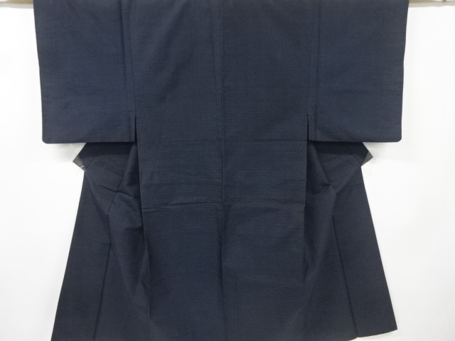 アンティーク　小格子織り出し手織り紬男物着物